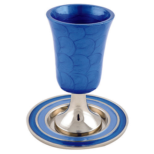 גביע קידוש אלומיניום כחול - 14 סמ" - משנה שופס